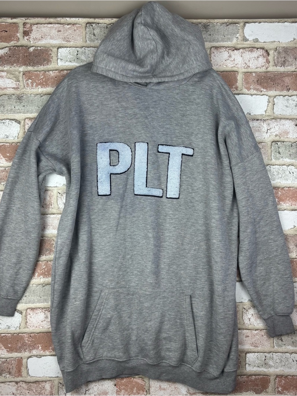 Prettylittlething Oversized Hoodie | Gray |Size 10 Womens View 2